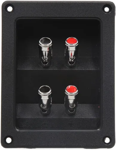 Vista 2 de uxcell Tablero terminal formado cuadrado negro del conector del poste 4 del altavoz de audio del coche