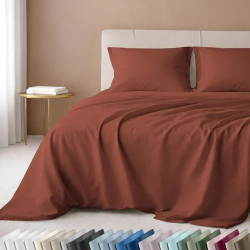 Vista 30 de California Design Den Juego de sábanas de lujo tamaño King - 100% algodón, 600 número de hilos, sábanas King de bolsillo profundo, ropa de cama