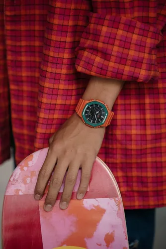 Vista 4 de Casio GA-2110SC-4AJF G-Shock (G-Shock) Reloj enviado desde Japón modelo de septiembre de 2022, Naranja