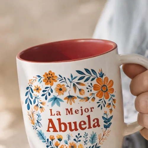 Vista 5 de Triple Gifffted Taza de café La Mejor Abuela en español, regalos para la mejor abuela latina del mundo, regalo del día de las Madres, Día