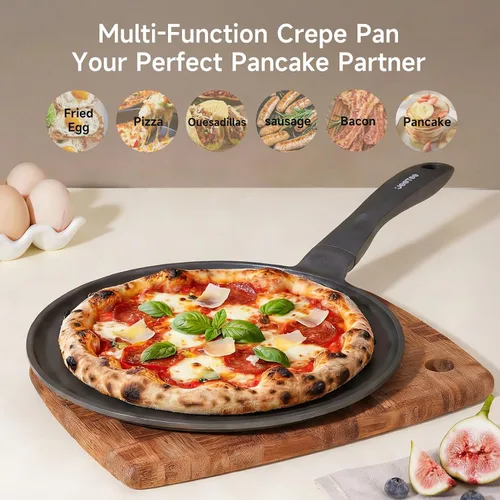Vista 8 de JEETEE Sartén antiadherente para crepes, sartén de titanio para panqueques