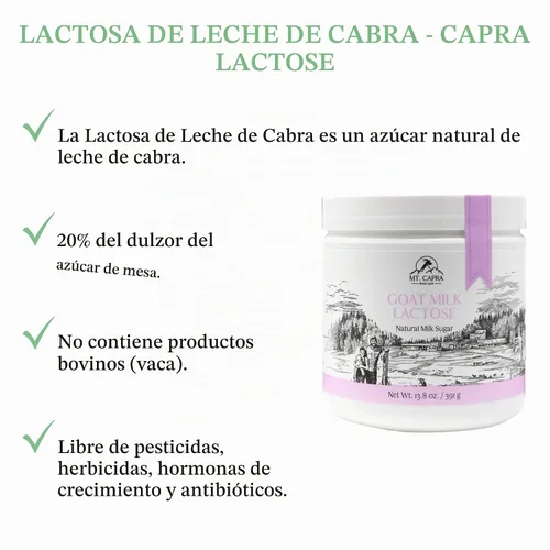 Vista 3 de Mt. Capra - Lactosa de leche de cabra, 13.8 oz de azúcar natural de leche