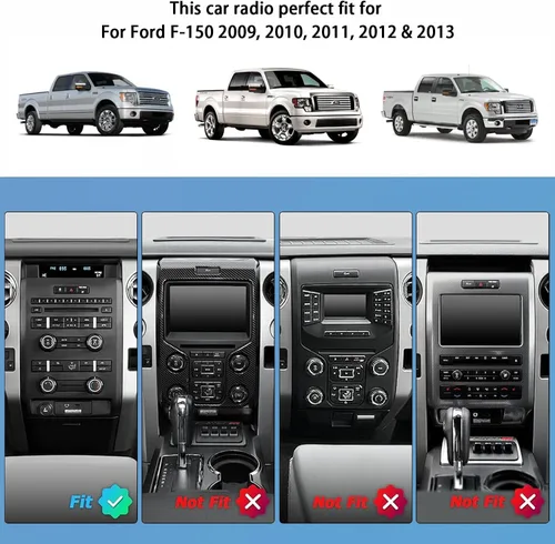 Vista 2 de Estéreo de coche con pantalla táctil de 9 pies para Ford F150 2009-2013, 2+64G Android estéreo de coche con Carplay inalámbrico y Android Auto