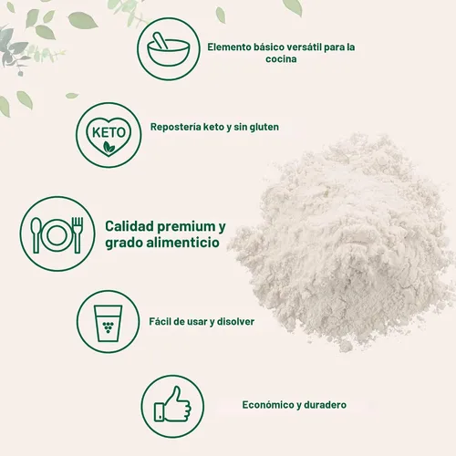 Vista 4 de Polvo de goma xantana, 2 libras (32 oz) Calidad premium para hornear keto y sin gluten Agente espesante sin sabor para cocinar y hornear Sin