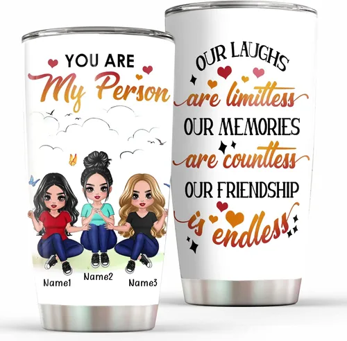 Vista 14 de Vaso personalizado con texto en inglés "Some Girls Are Just Born With The Beach", regalo para mejores amigas, hermanas, mejores amigas de una mujer