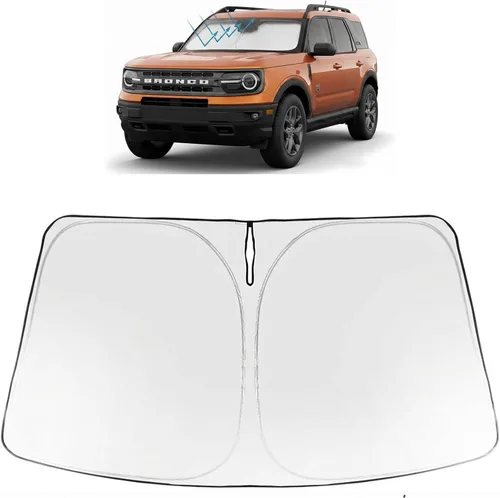 Vista 239 de Proadsy Parasol para parabrisas Rivian R1S 2022-2025 2026 de 4 capas plegable, protector de parasol frontal que bloquea los rayos UV, mantiene