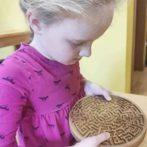 Vista 5 de Wooden Labyrinth Game double-sided Maze with three Steel Marble, Gift for Kids for Adults, Maze Brain Table Activity