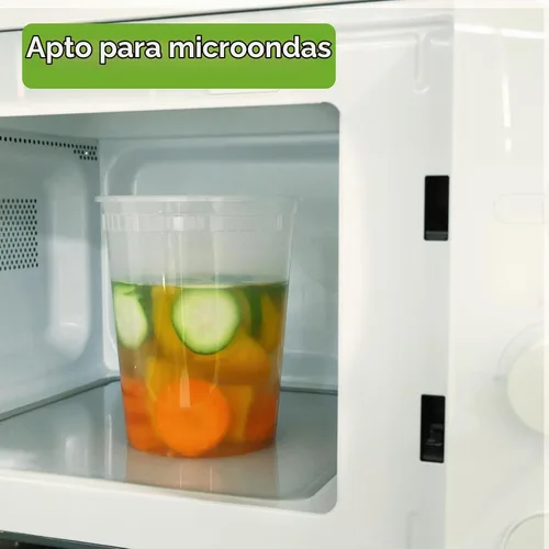 Vista 4 de Moretoes - Recipientes de 32 onzas con tapas, paquete de 60 vasos de almacenamiento de alimentos Heavy Duty Leakproof Airtight BPA-Free Food