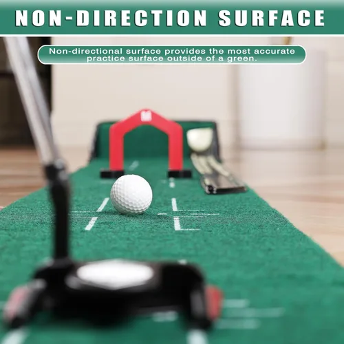 Vista 6 de CHAMPKEY Golf Putting Green Indoor - Advanced Guides Golf Putting Mat - Enhance Putting Accuracy and Challenge