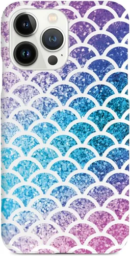 Vista 9 de Inspired Cases - Funda con textura 3D para iPhone Xs Max - Funda protectora de goma para Apple iPhone Xs Max - Escamas de sirena - Arco iris