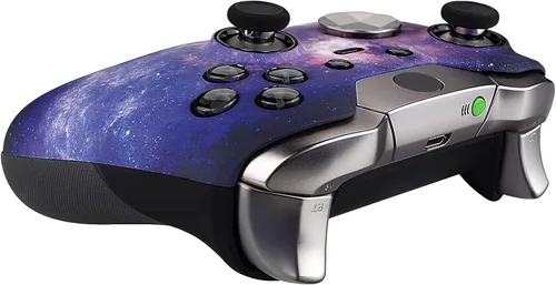 Vista 6 de eXtremeRate Nebula Galaxy Patterned Faceplate Cover, Soft Touch Front Housing Shell Case, Comfortable Soft Grip Replacement Kit for Xbox One Elite