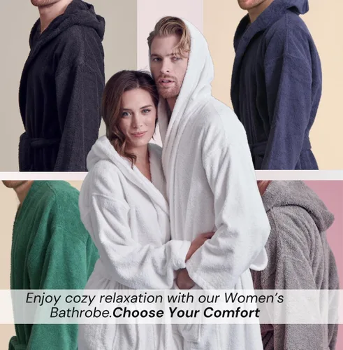 Vista 9 de Bata de baño con capucha para hombre, tela de algodón turco de primera calidad, cómoda, absorbente