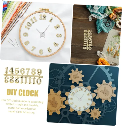 Vista 9 de 5 juegos de reloj de placa de número digital reloj de pared digital número romano pared números de cuarzo decorativo bricolaje decoración árabe