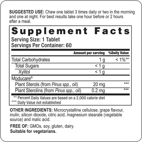 Vista 2 de Moducare Balance inmunológico* Esterol vegetal y esterolina, uva masticable