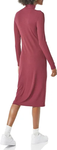 Vista 2 de Tienda Essentials Women's Fine Rib Long-Sleeve Turtleneck Midi Dress (Previously Daily Ritual)