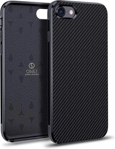 Vista 29 de ONES Funda delgada para iPhone 8 Plus / 7 Plus, cubierta de patrón de fibra de carbono, funda protectora a prueba de golpes con diseño minimalista