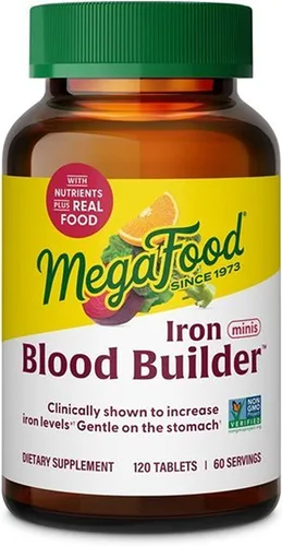 Vista 9 de Suplemento de hierro MegaFood Blood Builder para mujeres y hombres - Aumenta los niveles de hierro sin efectos secundarios - Combate la fatiga