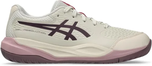 Vista 9 de Zapatillas de tenis para niños ASICS Gel-Resolution X Grade School Avena suave/berenjena oscura