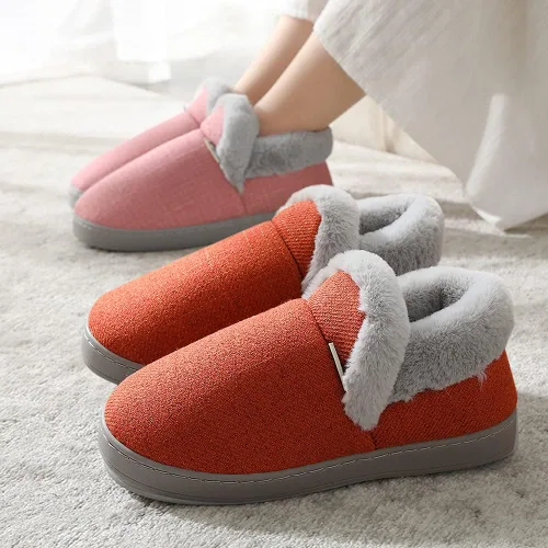 Vista 4 de Husmeu Pantuflas acogedoras de dormitorio para mujer con forro polar de espuma viscoelástica, antideslizantes, con parte trasera cerrada