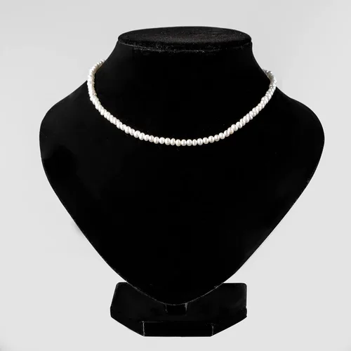 Vista 6 de Cowlyn Pearl Choker Dainty Adjustable Necklace 18K Gold Plated Cultured Barque Pearl Tiny Chain Delicate Mother's Valentine Jewelry for Women Girls