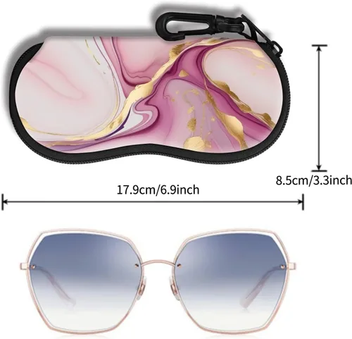 Vista 49 de Hion Sunglasses Case Ultra Light Neoprene Zipper Eyeglass Soft Case with Belt Clip