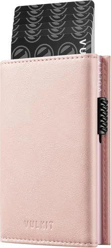 Vista 10 de VULKIT Cartera con tarjetero con bolsillo para monedas, cierre magnético, tarjetas desplegables con ventana para identificación, cartera de cuero