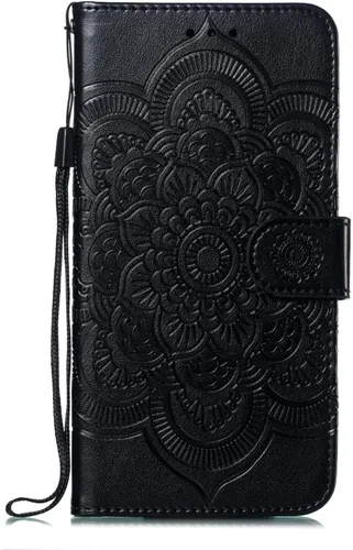 Vista 2 de LEECOCO - Funda para Galaxy Note 9 con diseño de mandala en relieve de piel sintética con tapa para cuaderno, estilo de libro, soporte magnético