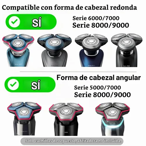 Vista 5 de SH71 Cabezales de repuesto para todas las series 7000 9000 y series 5000 angular, malla de doble anillo para afeitado eficiente, se adapta a