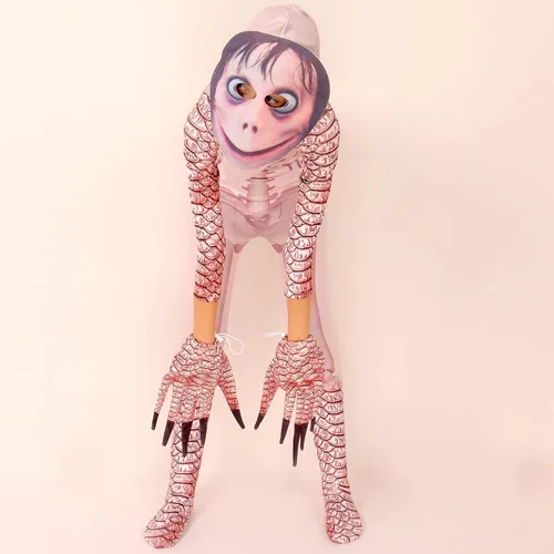 Vista 4 de Disfraz de Momo para niños máscara de diablo de terror para niños juegos de desafío aterrador disfraz malvado fiesta de cosplay espeluznante