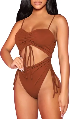 Vista 5 de Viottiset Traje de baño de una pieza con cordón recortado para mujer
