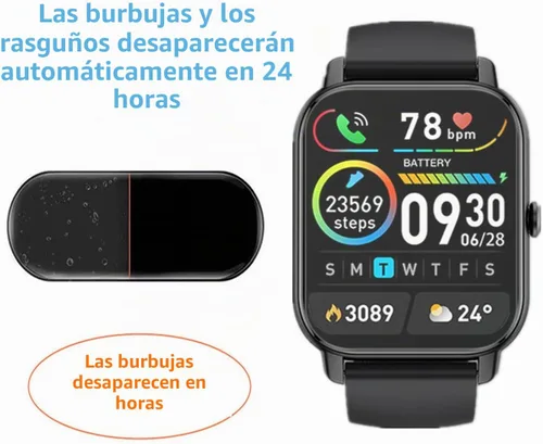 Vista 3 de Protector de pantalla compatible con Quican, Tensky ID208 PLUS Smartwatch (paquete de 6) película de TPU transparente compatible con reloj