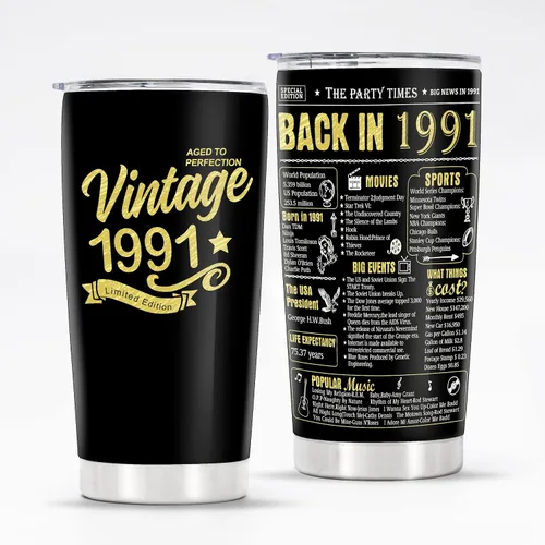 Vista 37 de Vasos de feliz cumpleaños 95 para hombres y mujeres, regalos de acero inoxidable en el año 1931, regalo de cumpleaños de 95 años para esposa