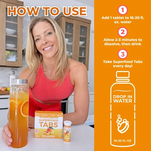 Vista 2 de Superfood Tabs skinnytabs - Bebida limpiadora antihinchazón con 15 superalimentos, apoya la digestión, la energía y los antojos, vegano, sin OMG, 30