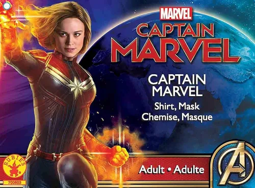 Vista 4 de Rubies Costume Co Capitán Marvel Hero Top y tocado para mujer