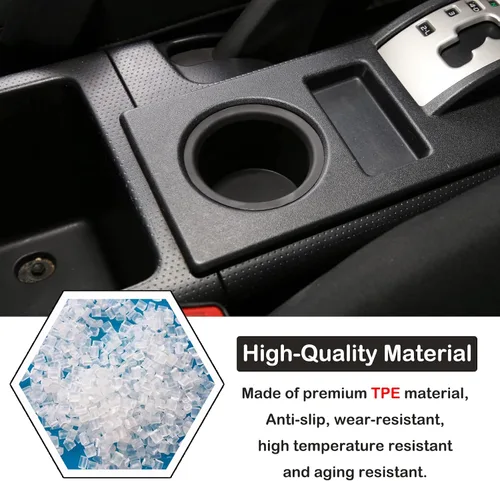 Vista 3 de Soporte para taza de consola central compatible con Toyot@a FJ Cruiser 2007-2021, organizador de consola de cambio de marchas, soporte de taza