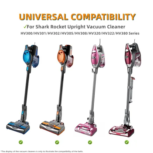Vista 3 de JEDELEOS Correas de repuesto para aspiradora vertical Shark Rocket HV300 HV301 HV302 HV305 HV308 HV310 HV320 HV322 HV380 HV345 ZS350 ZS350C ZS351