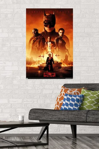 Vista 2 de Trends International DC Comics Movie The Batman - Póster de pared de una hoja, 22.375 x 34 pulgadas, versión sin marco