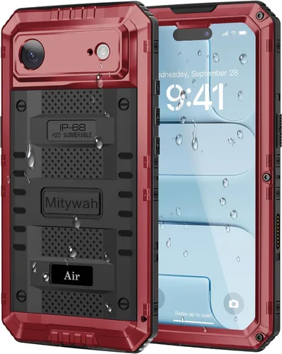 Vista 149 de Mitywah Funda impermeable para iPhone 7/iPhone 8 / iPhone SE 2020, funda de metal resistente de grado militar, protección de cuerpo completo