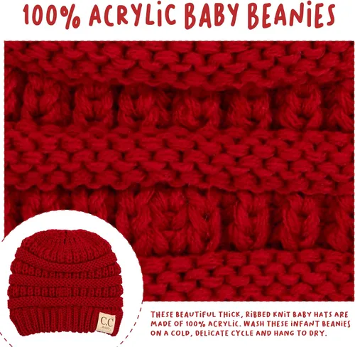 Vista 5 de Funky Junque - Gorro tejido tipo Beanie calentito para bebé, ideal para el invierno