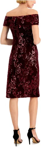 Vista 2 de Adrianna Papell Women's Sequin Velvet Sheath