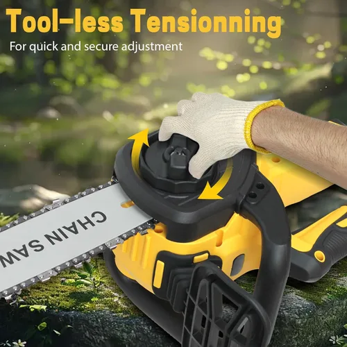 Vista 4 de Motosierra inalámbrica sin escobillas de 12 pulgadas para batería Dewalt de 20 V MAX, motosierra eléctrica sin escobillas de 12 pulgadas con bloqueo