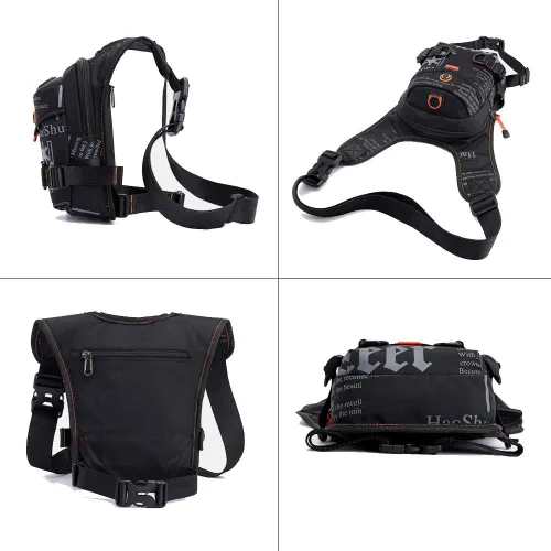 Vista 5 de GFun Riñonera de cintura impermeable para mensajero, bolsa táctica militar, muslo, cadera, para exteriores, con agujero para auriculares, viajes