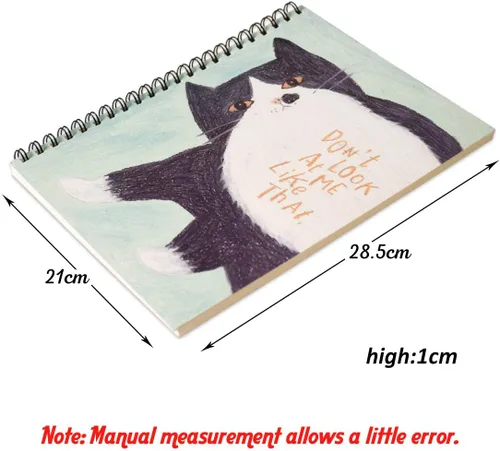 Vista 2 de KXF Don't Look At Me Like That/ Cat Cover 8.5x11 pulgadas, cuaderno de bocetos de tapa dura, 40 hojas en blanco, bloc de bocetos encuadernado