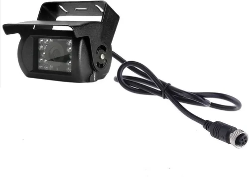 Vista 6 de Cámara de respaldo de vehículo de 4 pines 12 V/24 V, 18 LED IR visión nocturna CCD cámara trasera de estacionamiento para automóvil + conector de 4