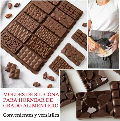 Vista 2 de 1 molde de silicona para chocolate, molde cuadrado de silicona, molde de barra de chocolate antiadherente, molde de chocolate reutilizable de 1 Pieza