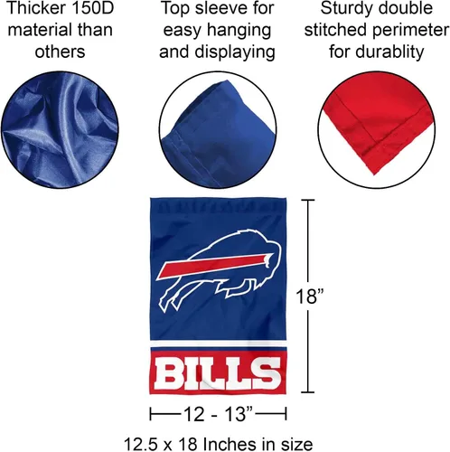 Vista 3 de Bandera de jardín de doble cara de Buffalo Bills