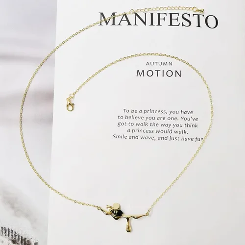 Vista 2 de Collar de abejorro con dije de abejorro, collares con colgante de miel goteante para mujer, joyería simple para uso diario, collares para mejores