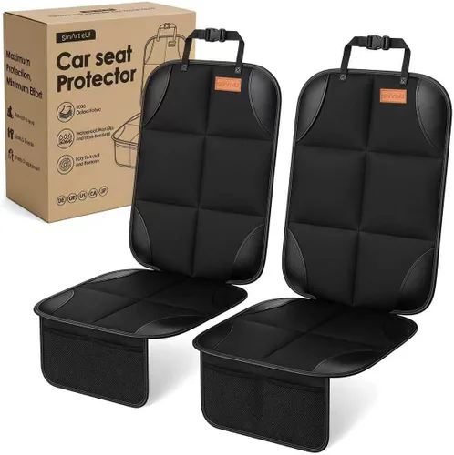 Vista 13 de SMART ELF Protector de Asiento de Automóvil, Paquete de 2 Protectores de Asiento Protegen Asientos Infantiles con el Acolchado Más Grueso y Respaldo