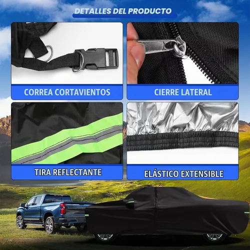 Vista 5 de Cubierta de protección para todo tipo de clima, Compatible con Chevrolet Silverado 1500 2018-2023, cubierta de auto completa profesional de 6 capas