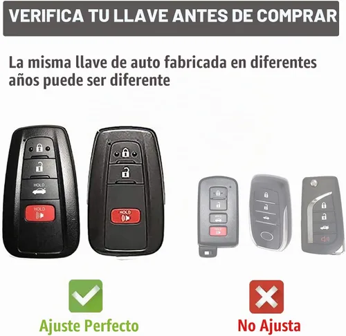 Vista 2 de Gematay Funda para llavero Toyota con cordón, funda protectora para llave de automóvil para Camry Highlander RAV4 C-HR Avalon Prius Corolla GT86